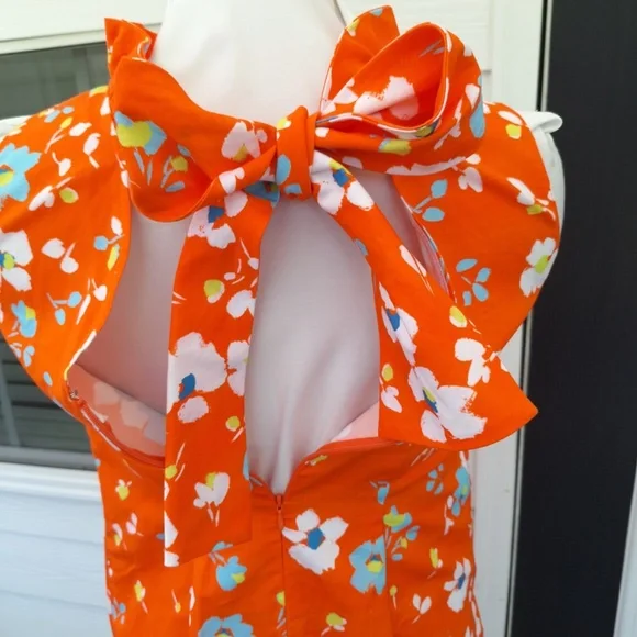 Tyler Boe Stella Dress - Size XS – Orange Floral – Sleeveless - Picture 5 of 15